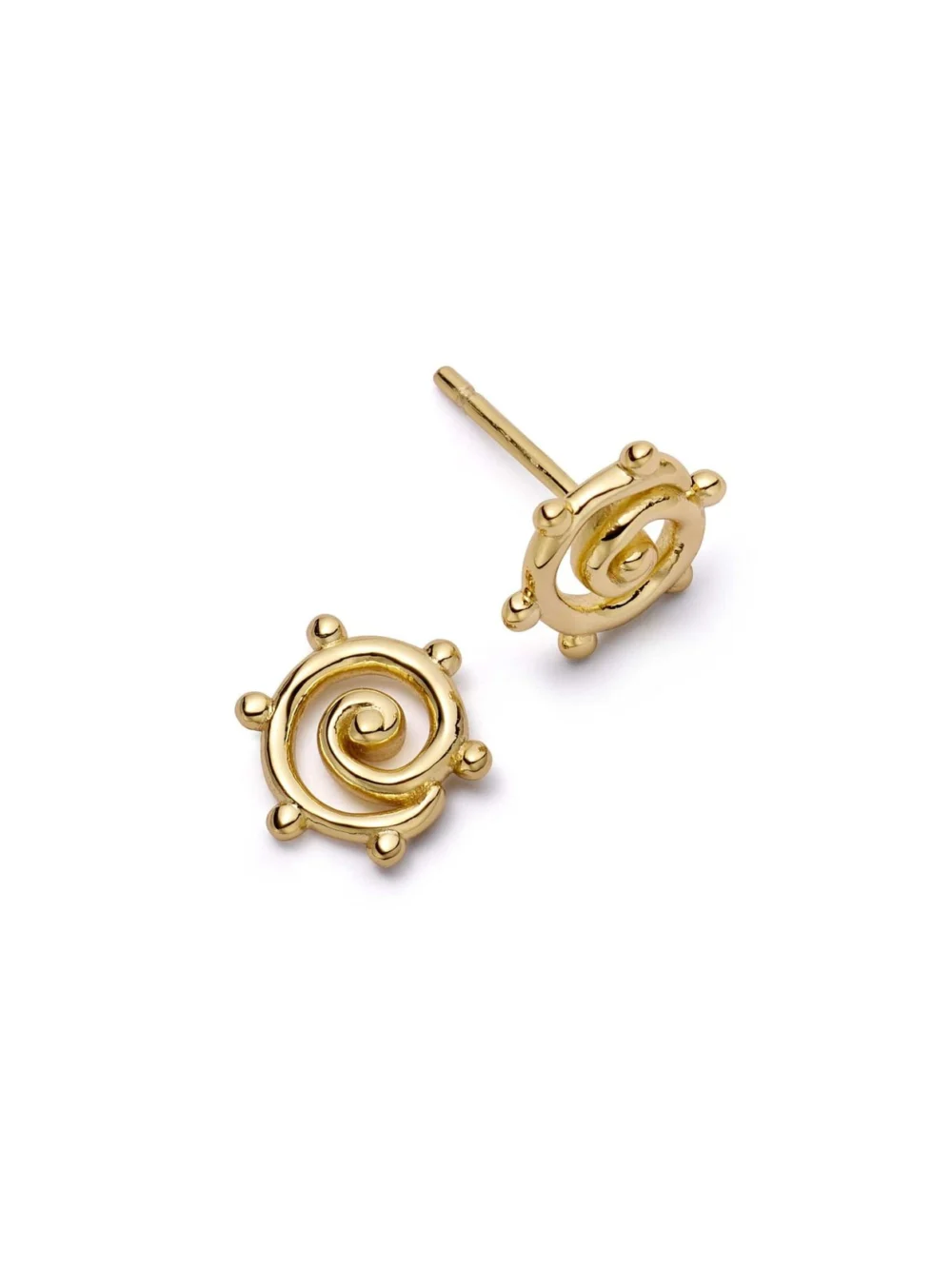 Daisy London Spiral Sun Mini Stud Earrings 18ct Gold Plate