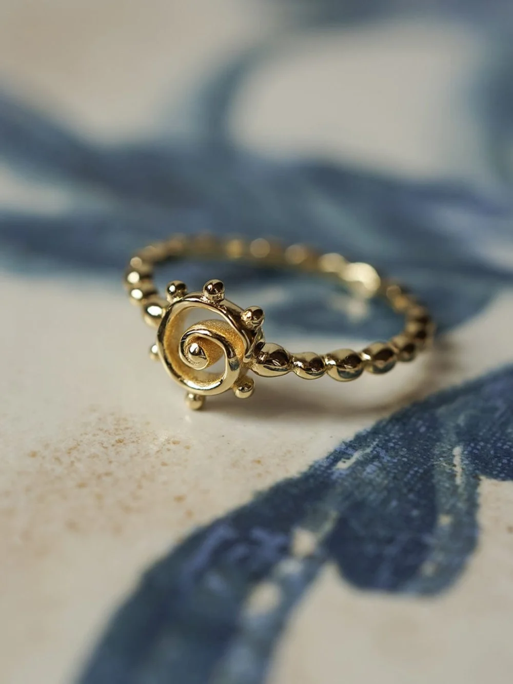 Daisy London Spiral Sun Stacking Ring 18ct Gold Plate, view 3