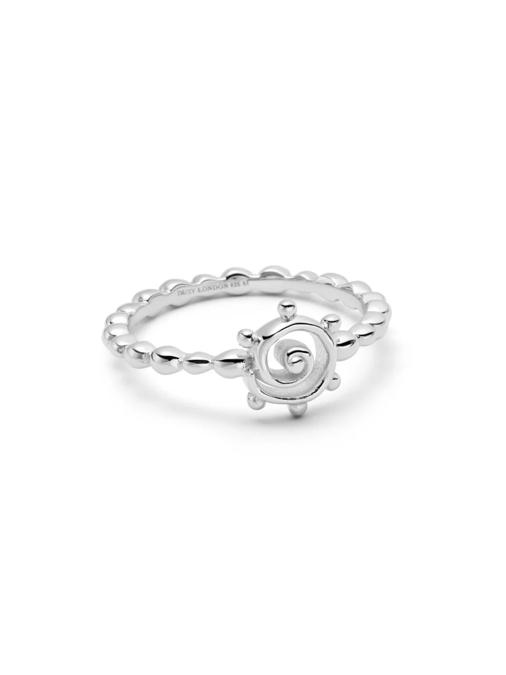 Daisy London Spiral Sun Stacking Ring Sterling Silver