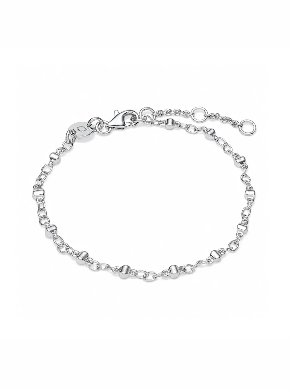 Daisy London Square Bead Chain Bracelet Silver Plate