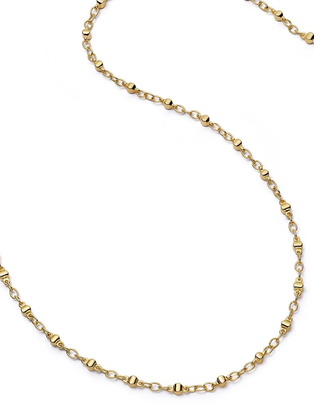 Daisy London Square Bead Chain Necklace 18ct Gold Plate