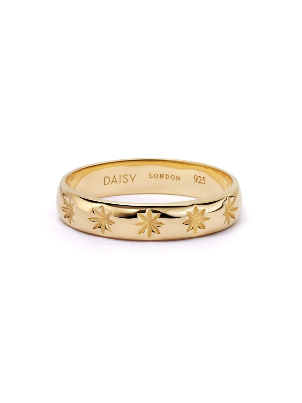 Daisy London Star Engraved Stacking Ring 18ct Gold Plate