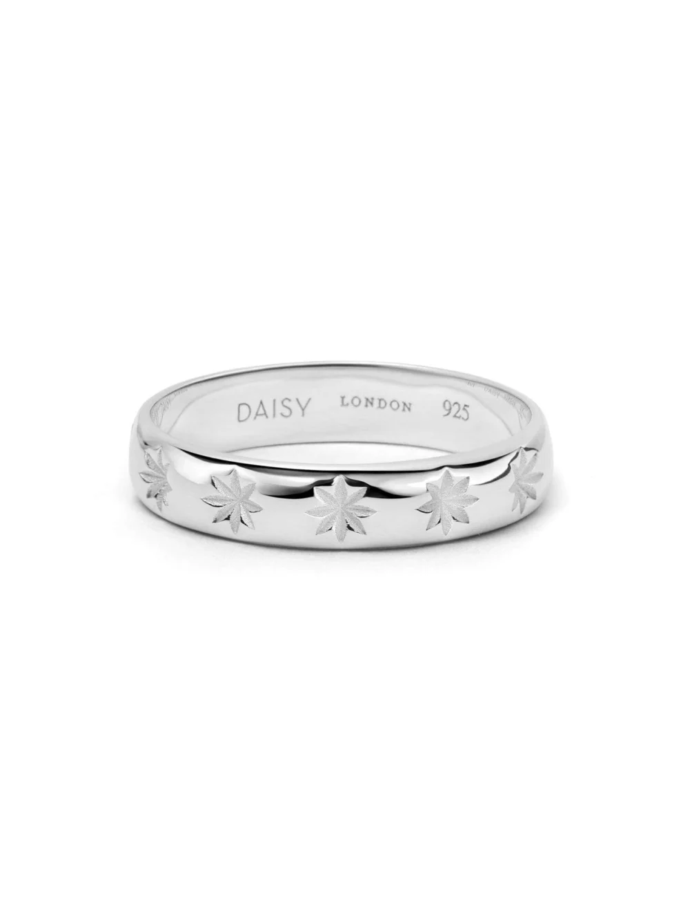 Daisy London Star Engraved Stacking Ring Sterling Silver