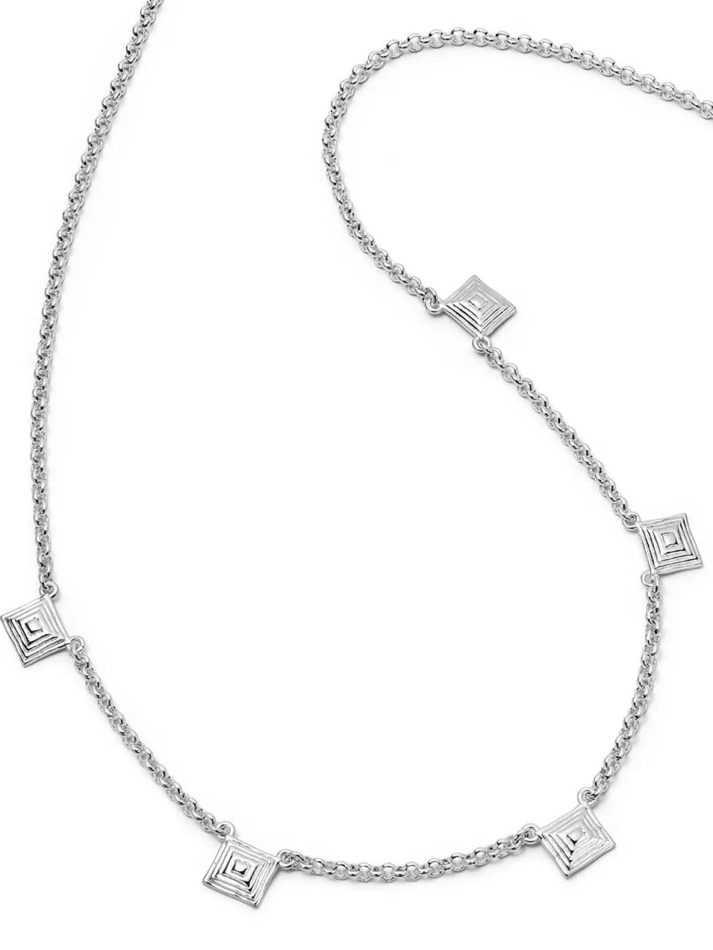 Daisy London Strata Station Necklace Silver Plate