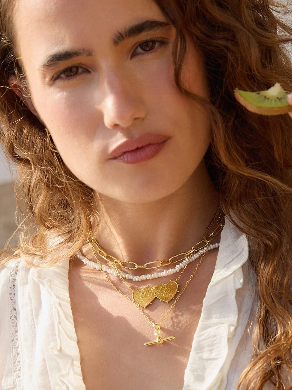 Daisy London Summer Icons Necklace Layering Set 18ct Gold Plate, view 4