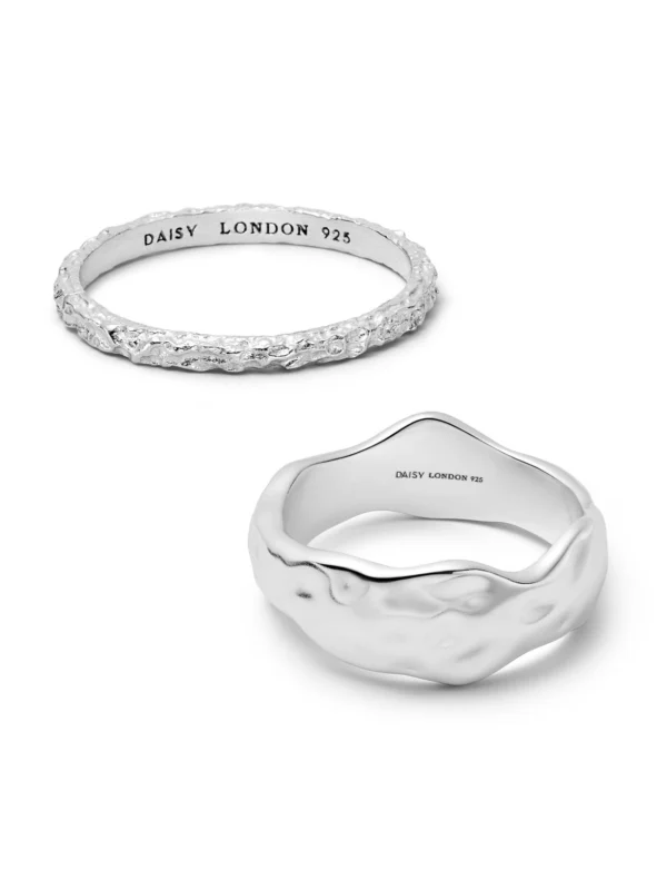 Daisy London Summer Icons Ring Stack Sterling Silver