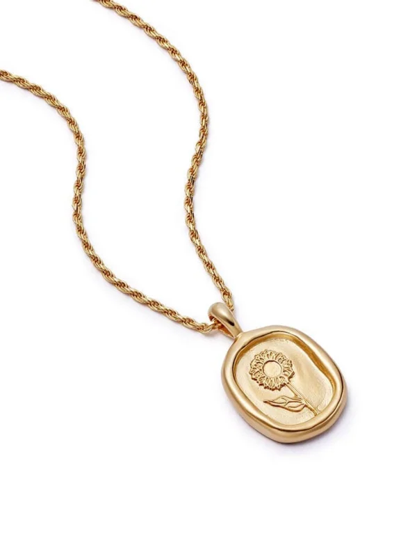 Daisy London Sunflower Necklace 18ct Gold Plate