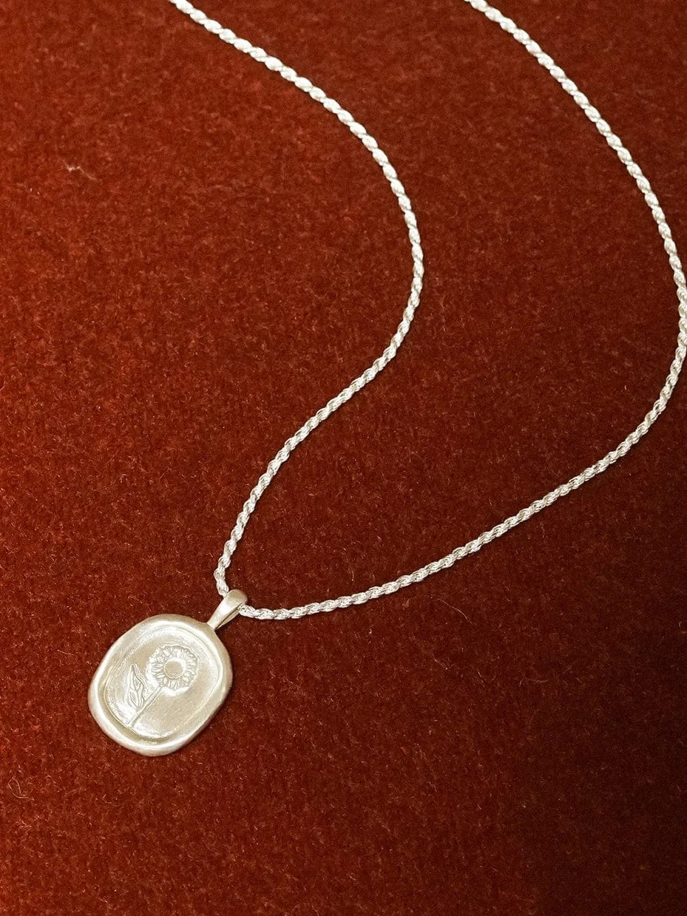 Daisy London Sunflower Necklace Sterling Silver, view 3