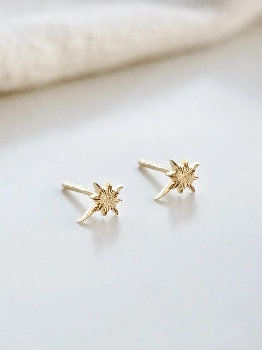 Daisy London Super Star Stud Earrings 18ct Gold Plate, view 3