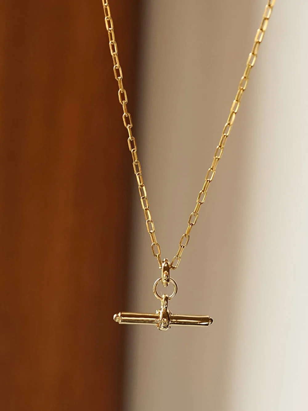 Daisy London T Bar & Fine Snake Chain Necklace Layering Set 18ct Gold Plate, view 3
