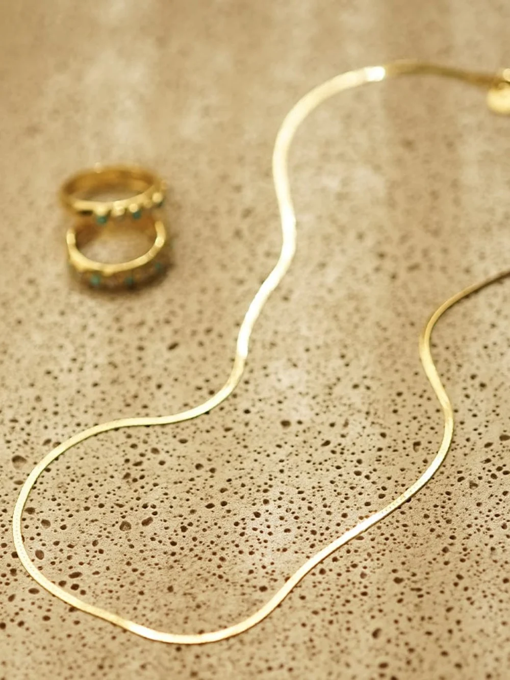 Daisy London T Bar & Fine Snake Chain Necklace Layering Set 18ct Gold Plate, view 5