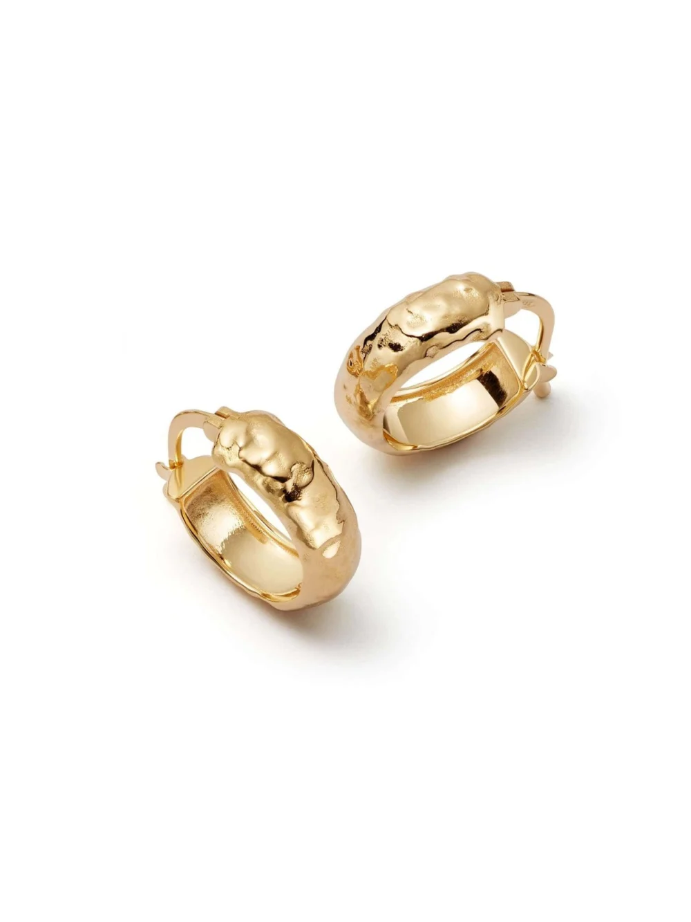Daisy London Textured Hoop Earrings 18ct Gold Plate