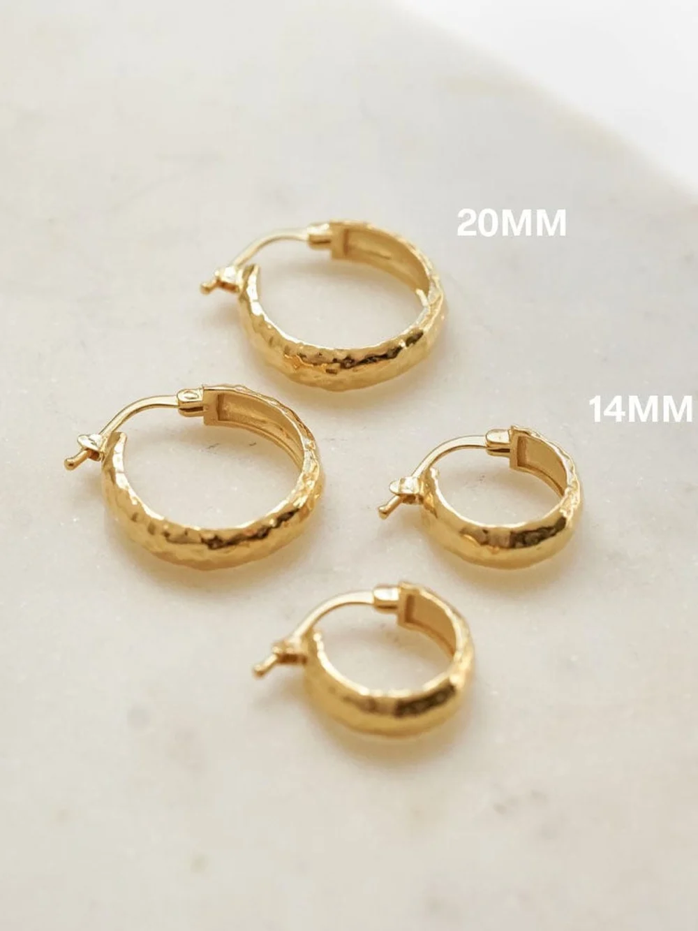 Daisy London Textured Hoop Earrings 18ct Gold Plate, view 5