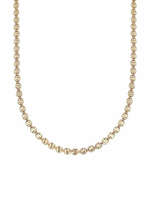 Daisy London Textured Sunburst Chain Necklace 18ct Gold Plate