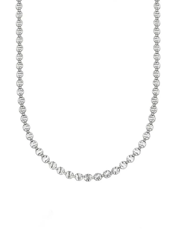 Daisy London Textured Sunburst Chain Necklace Sterling Silver