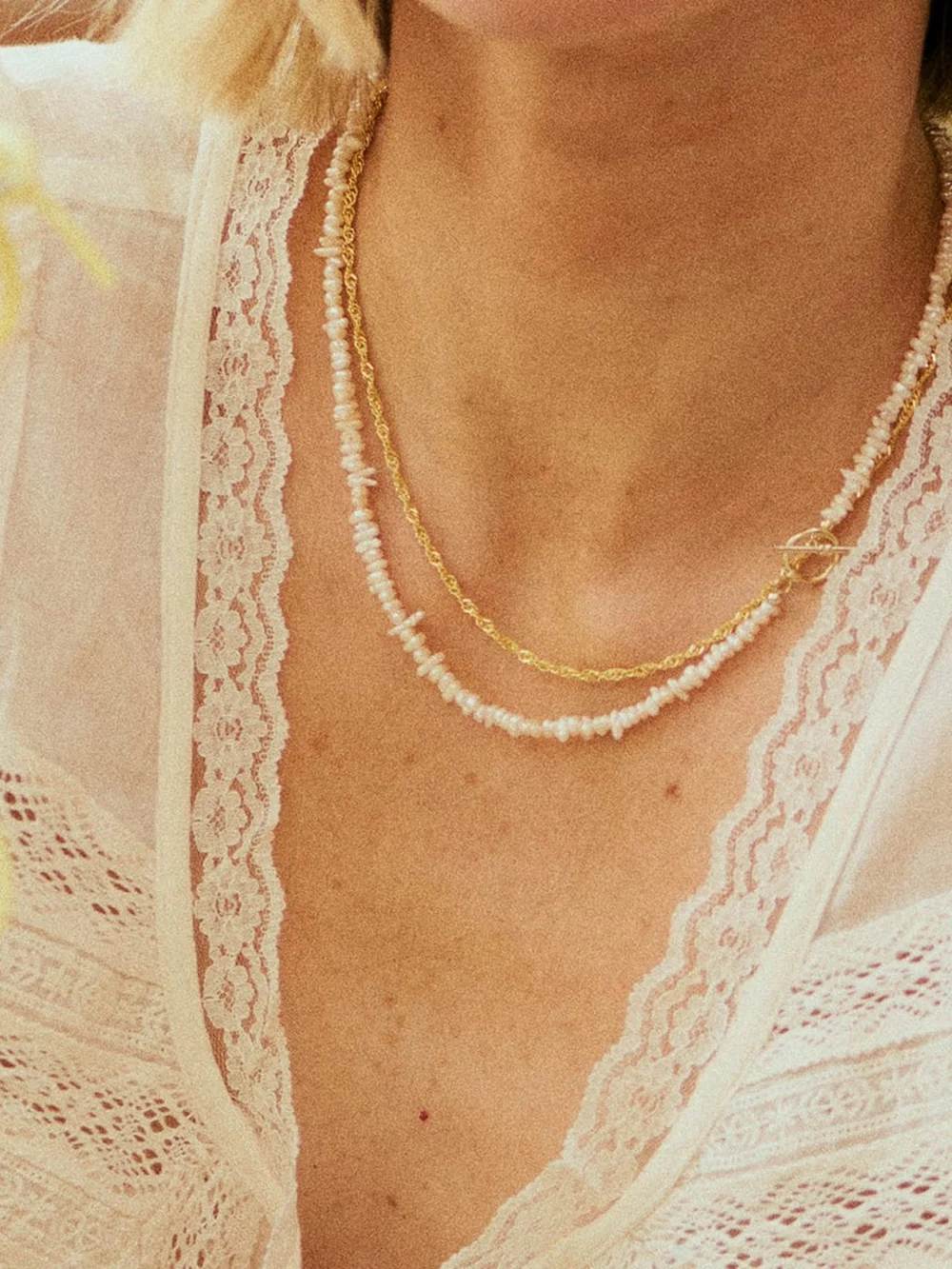 Daisy London Thick Singapore Layering Chain Necklace 18ct Gold Plate, view 4