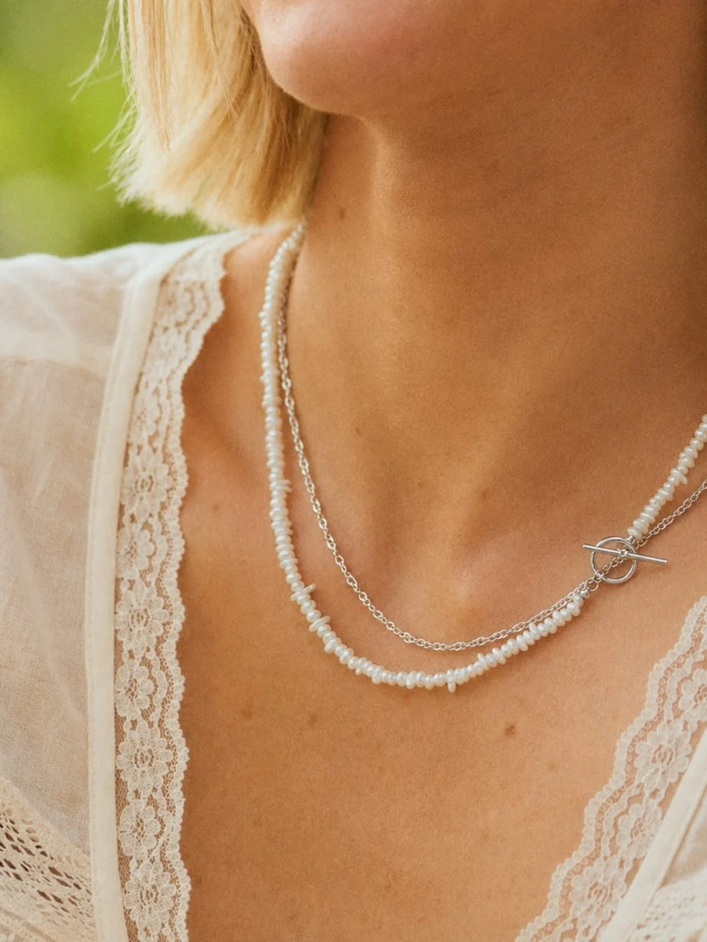 Daisy London Thick Singapore Layering Chain Necklace Sterling Silver, view 2