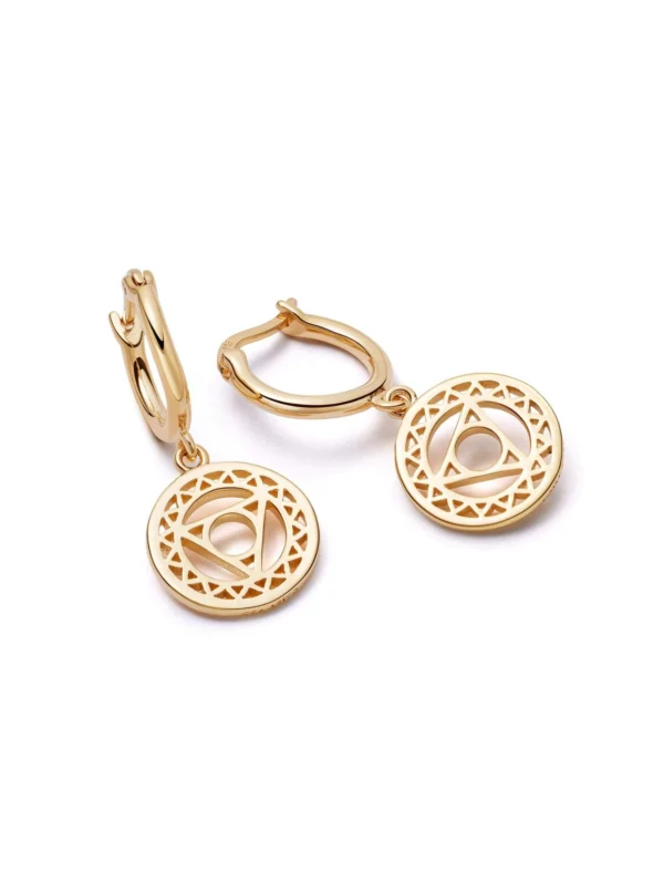 Daisy London Throat Chakra Earrings 18ct Gold Plate