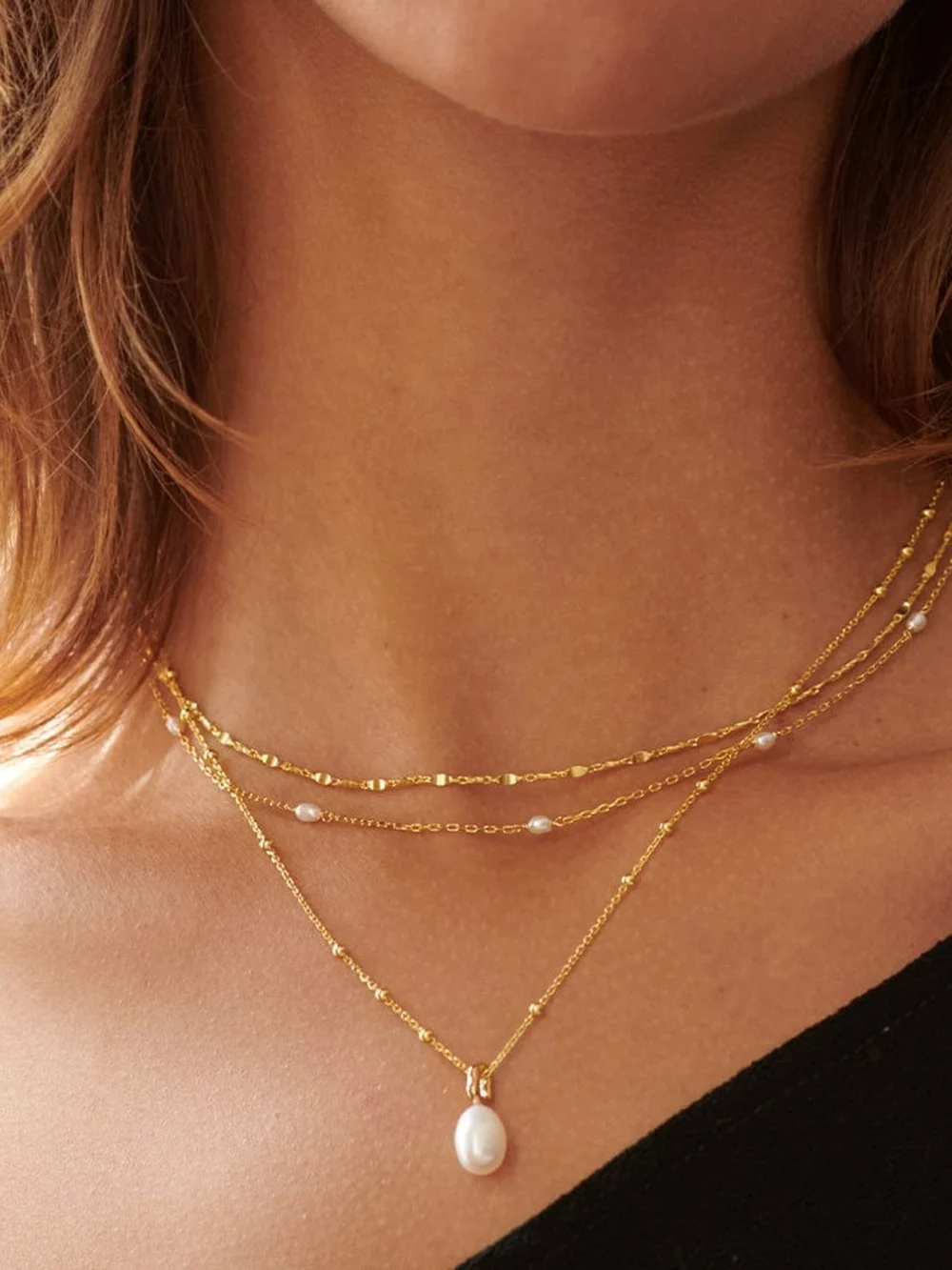 Daisy London Tidal Twist Chain Necklace 18ct Gold Plate, view 2