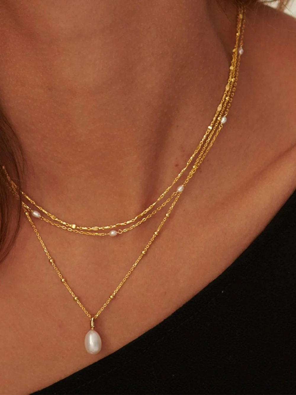 Daisy London Tidal Twist Chain Necklace 18ct Gold Plate, view 4