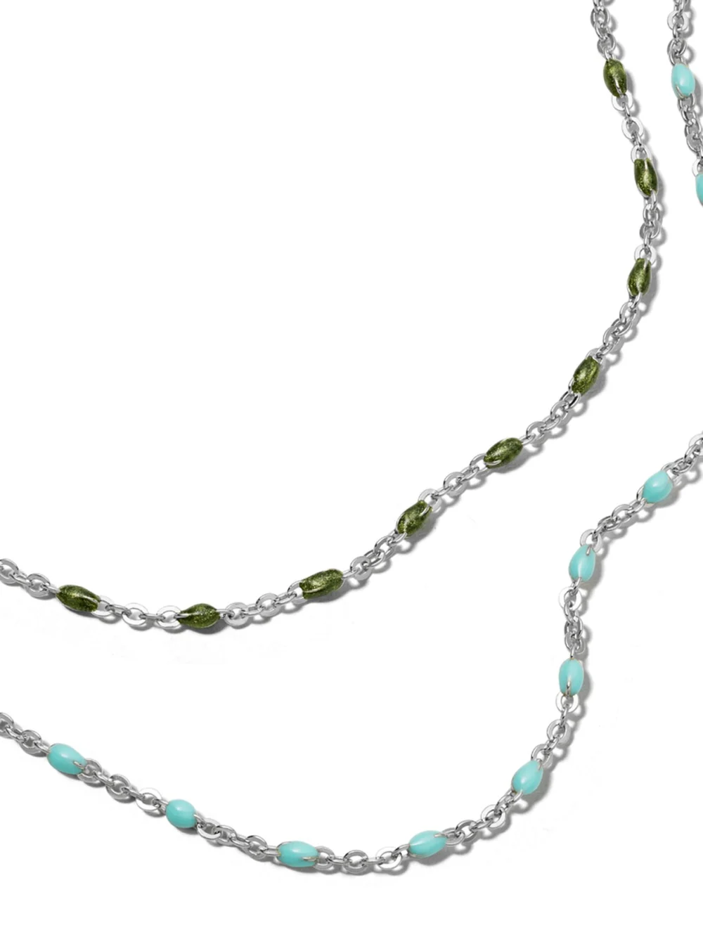 Daisy London Treasures Green Beaded Necklace Sterling Silver, view 6