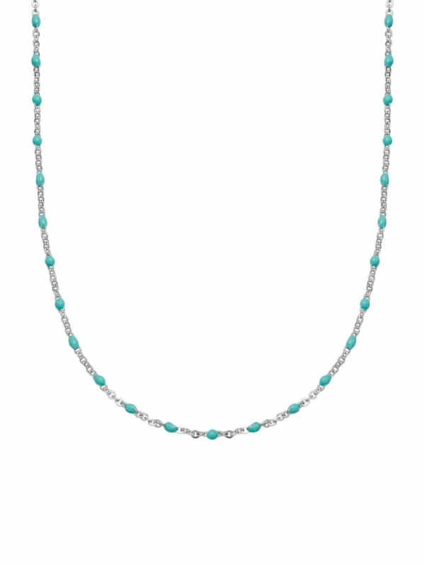 Daisy London Treasures Turquoise Beaded Necklace Sterling Silver