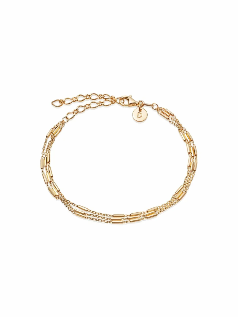 Daisy London Triple Bar Chain Bracelet 18ct Gold Plate
