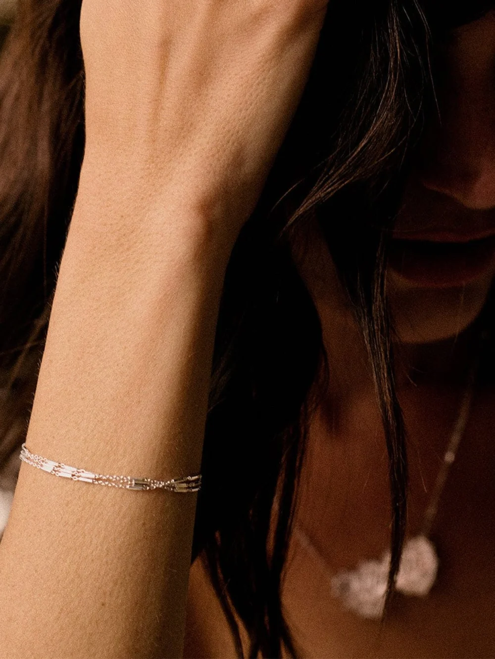 Daisy London Triple Bar Chain Bracelet Sterling Silver, view 5
