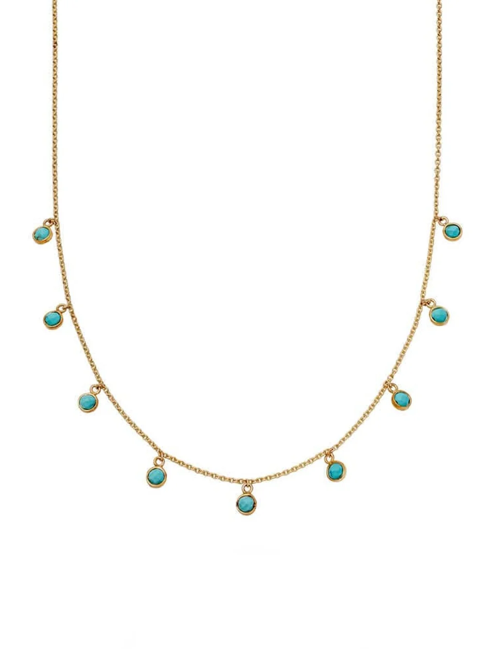 Daisy London Turquoise Charm Necklace 18ct Gold Plate