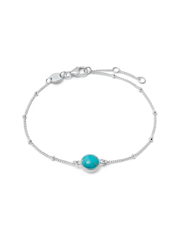 Daisy London Turquoise Healing Stone Bobble Bracelet Sterling Silver