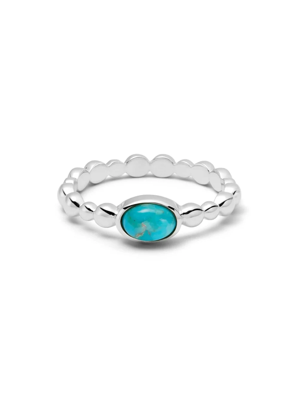 Daisy London Turquoise Healing Stone Bobble Ring Sterling Silver