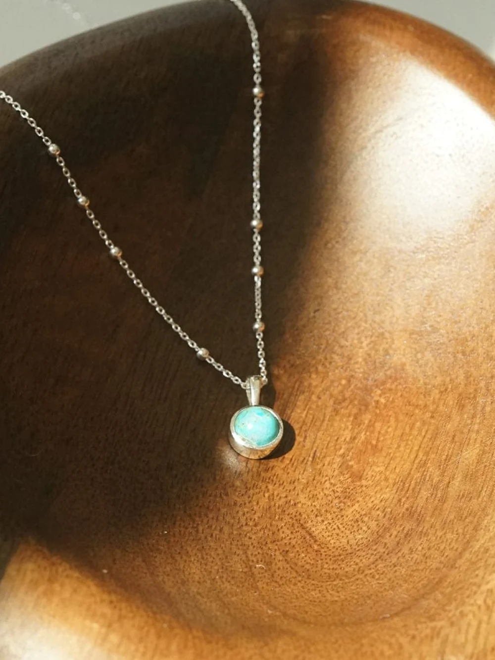 Daisy London Turquoise Healing Stone Necklace Sterling Silver, view 3