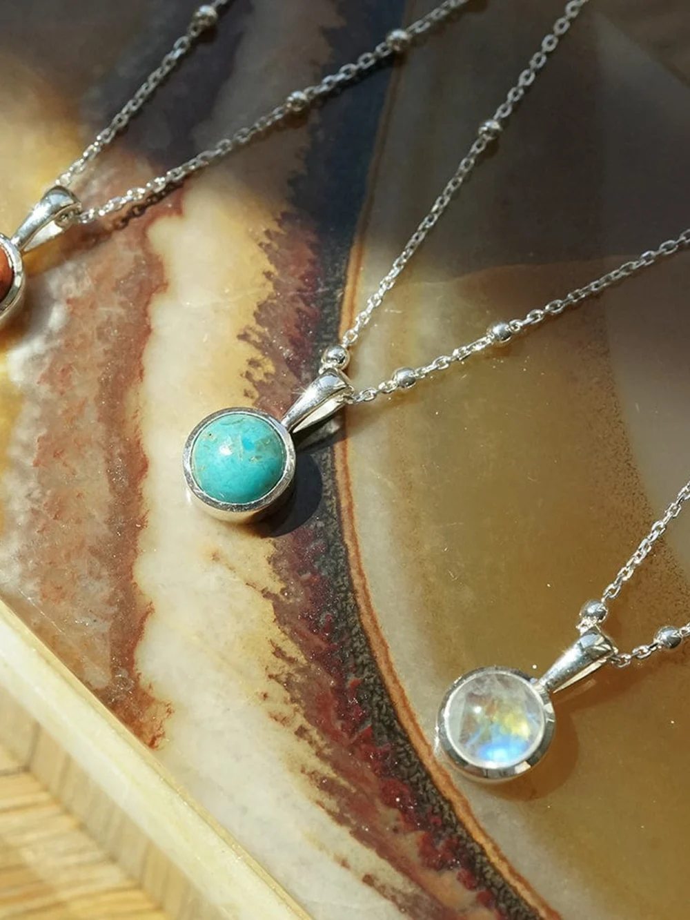 Daisy London Turquoise Healing Stone Necklace Sterling Silver, view 5
