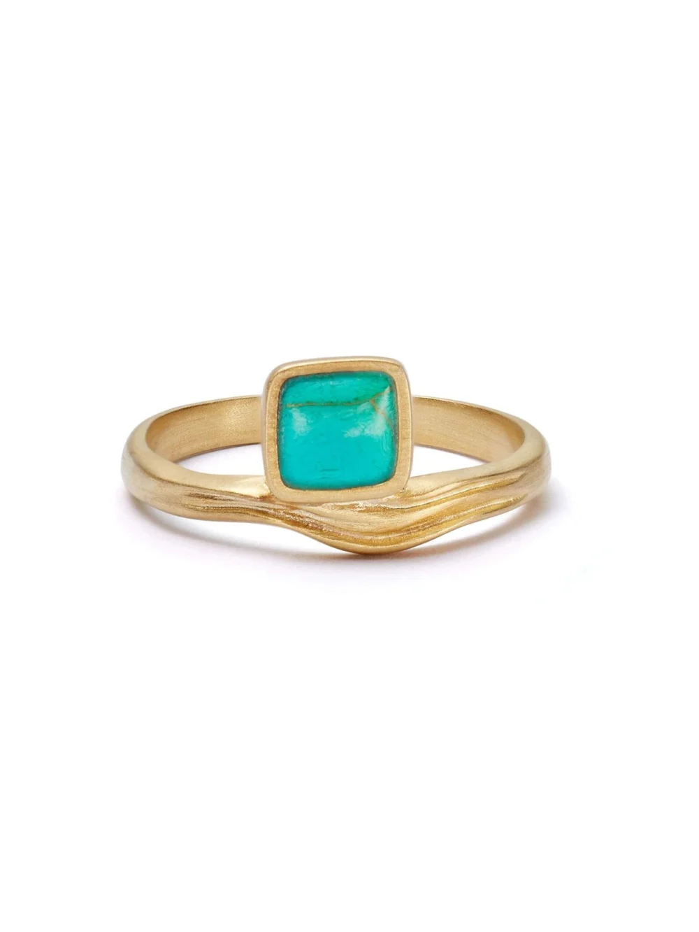 Daisy London Turquoise Wave Ring 18ct Gold Plate