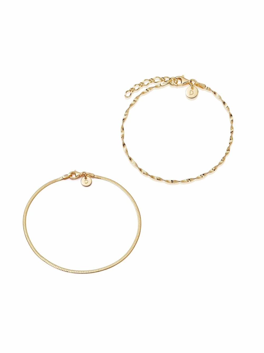 Daisy London Twisted Chain Bracelet Stack 18ct Gold Plate
