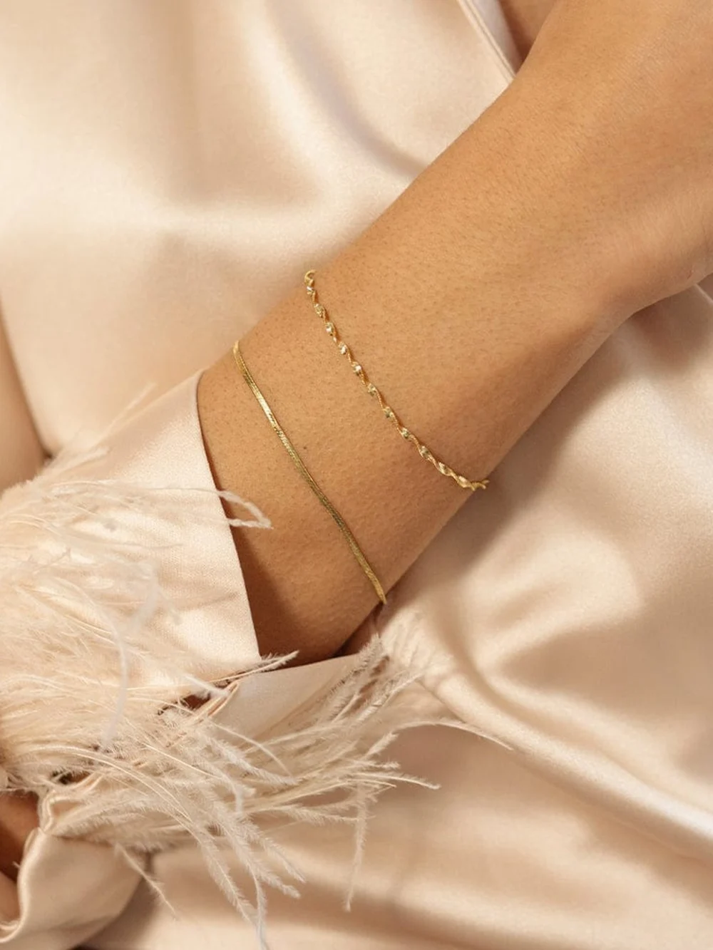 Daisy London Twisted Chain Bracelet Stack 18ct Gold Plate, view 3