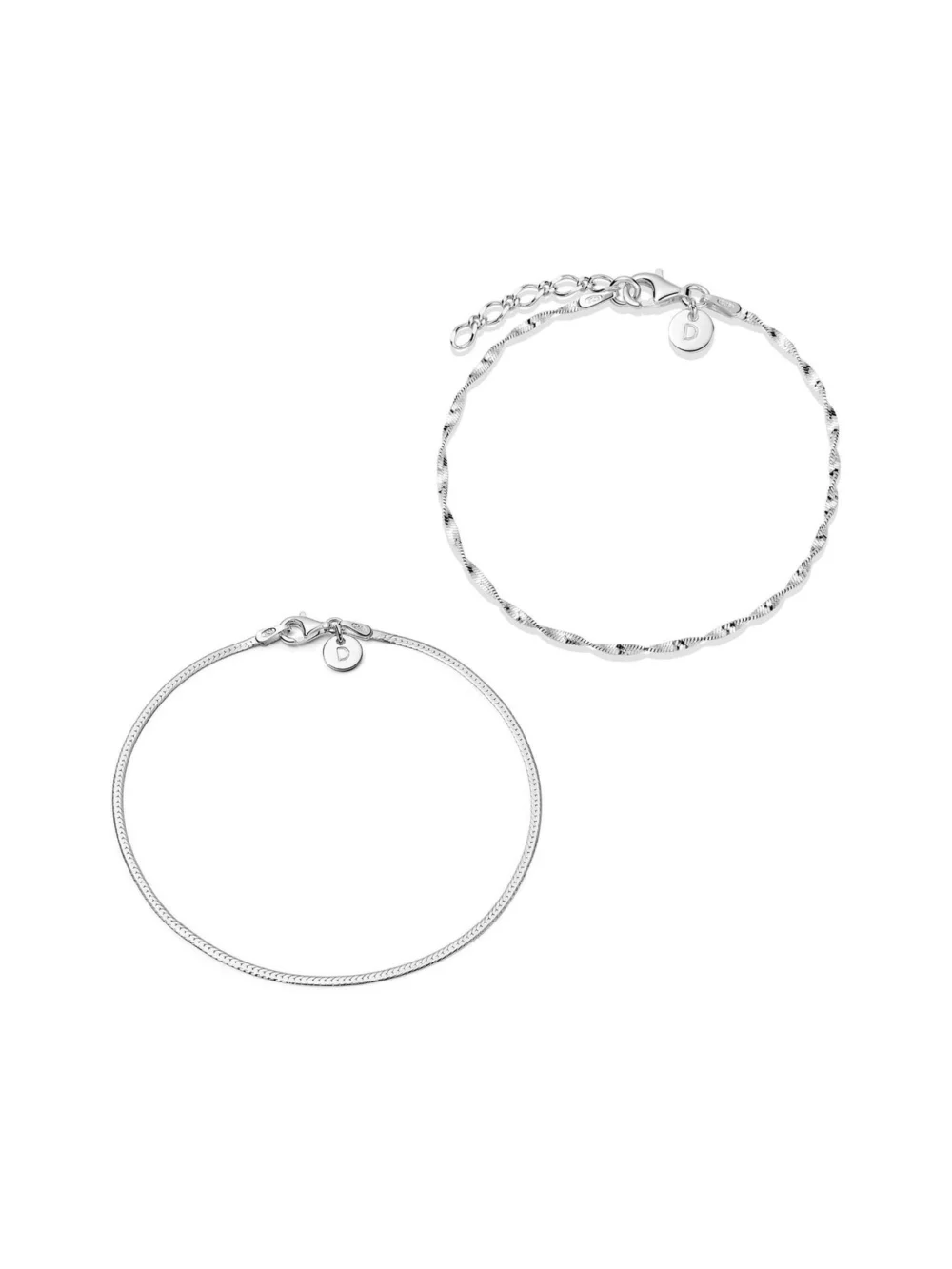 Daisy London Twisted Chain Bracelet Stack Sterling Silver