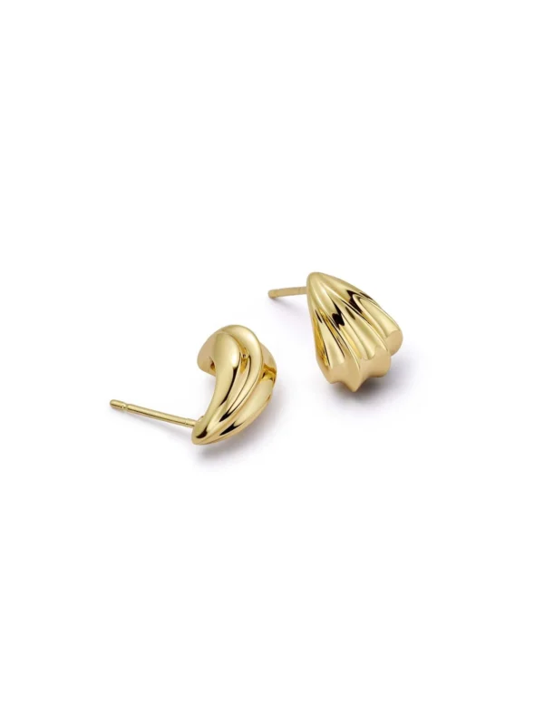 Daisy London Wave Stud Earrings 18ct Gold Plate