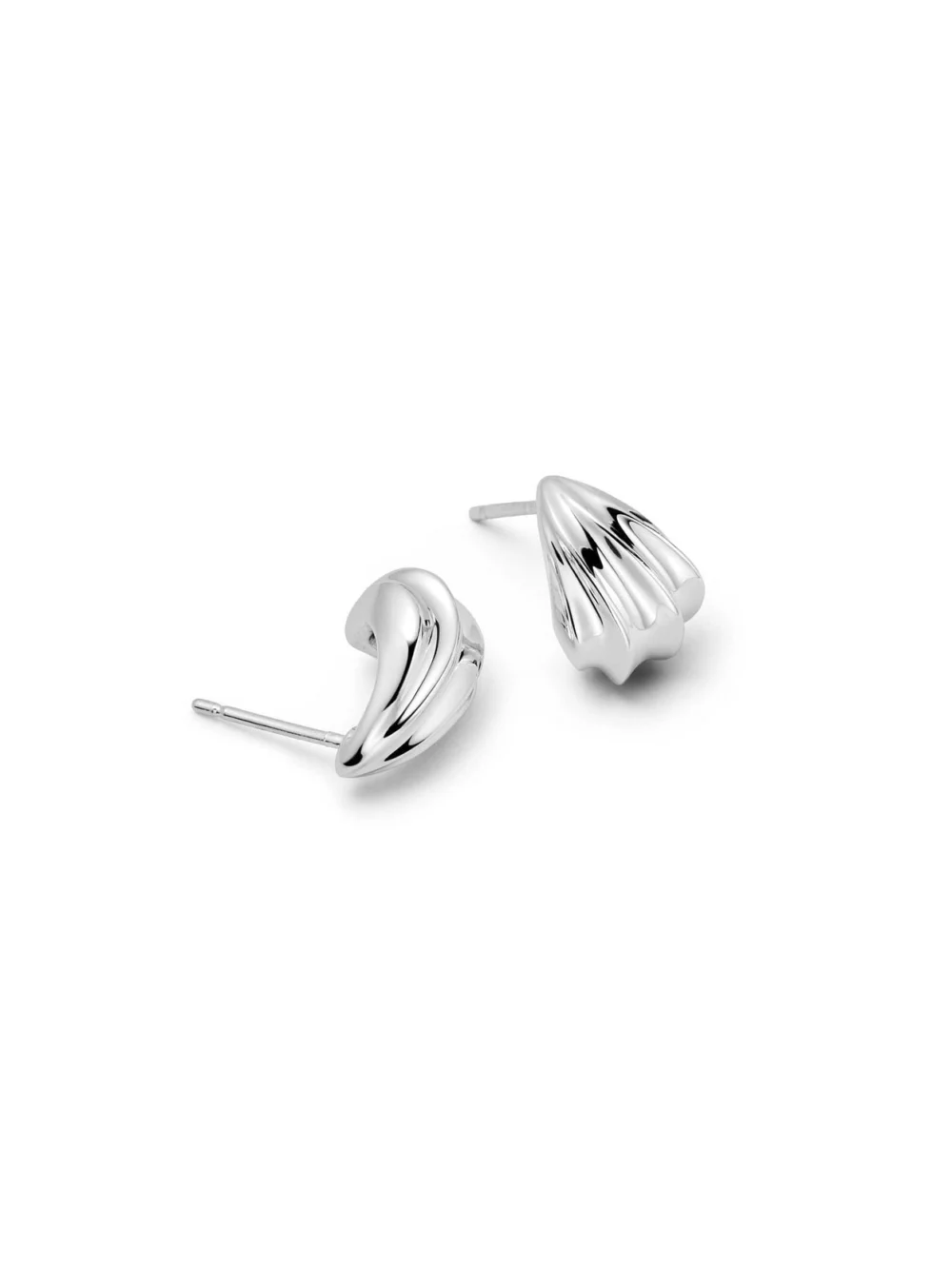 Daisy London Wave Stud Earrings Silver Plate