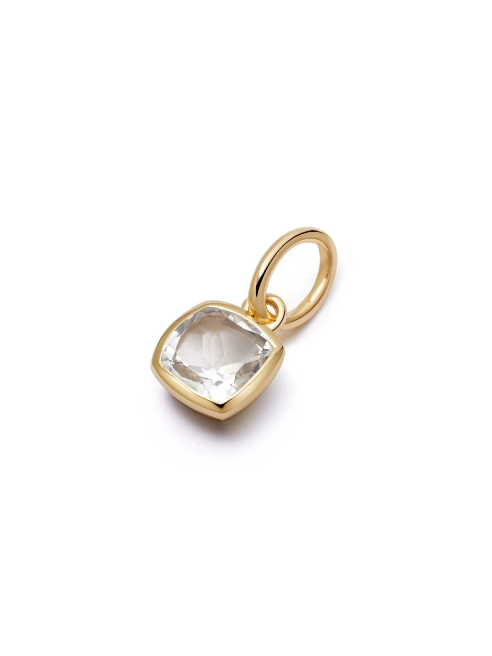 Daisy London White Topaz April Birthstone Charm Pendant 18ct Gold Plate