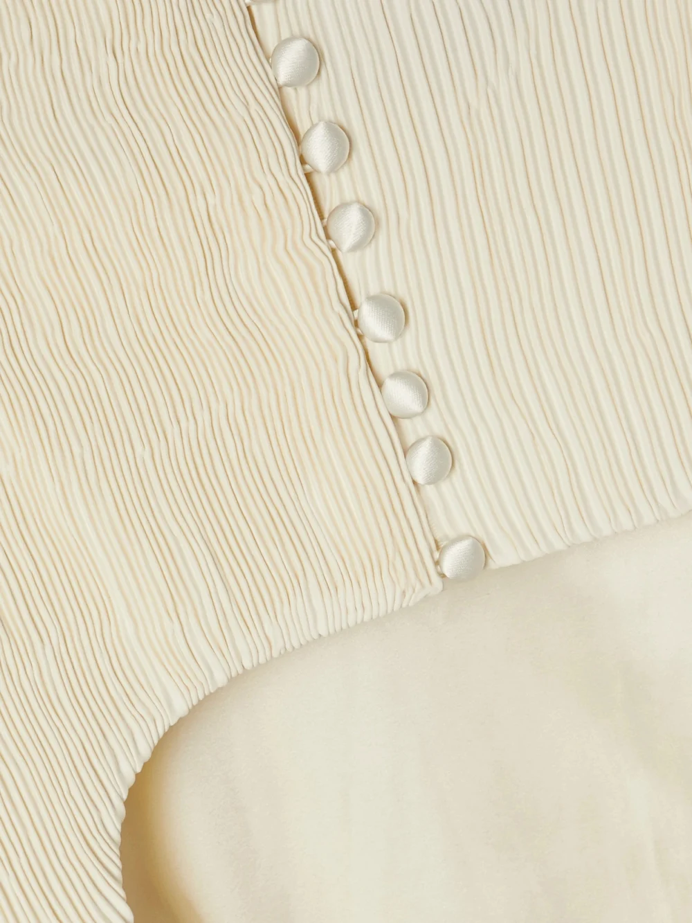 Close-up detail of the Danielle Frankel Adrienne Open-back Plissé Stretch-satin Midi Dress