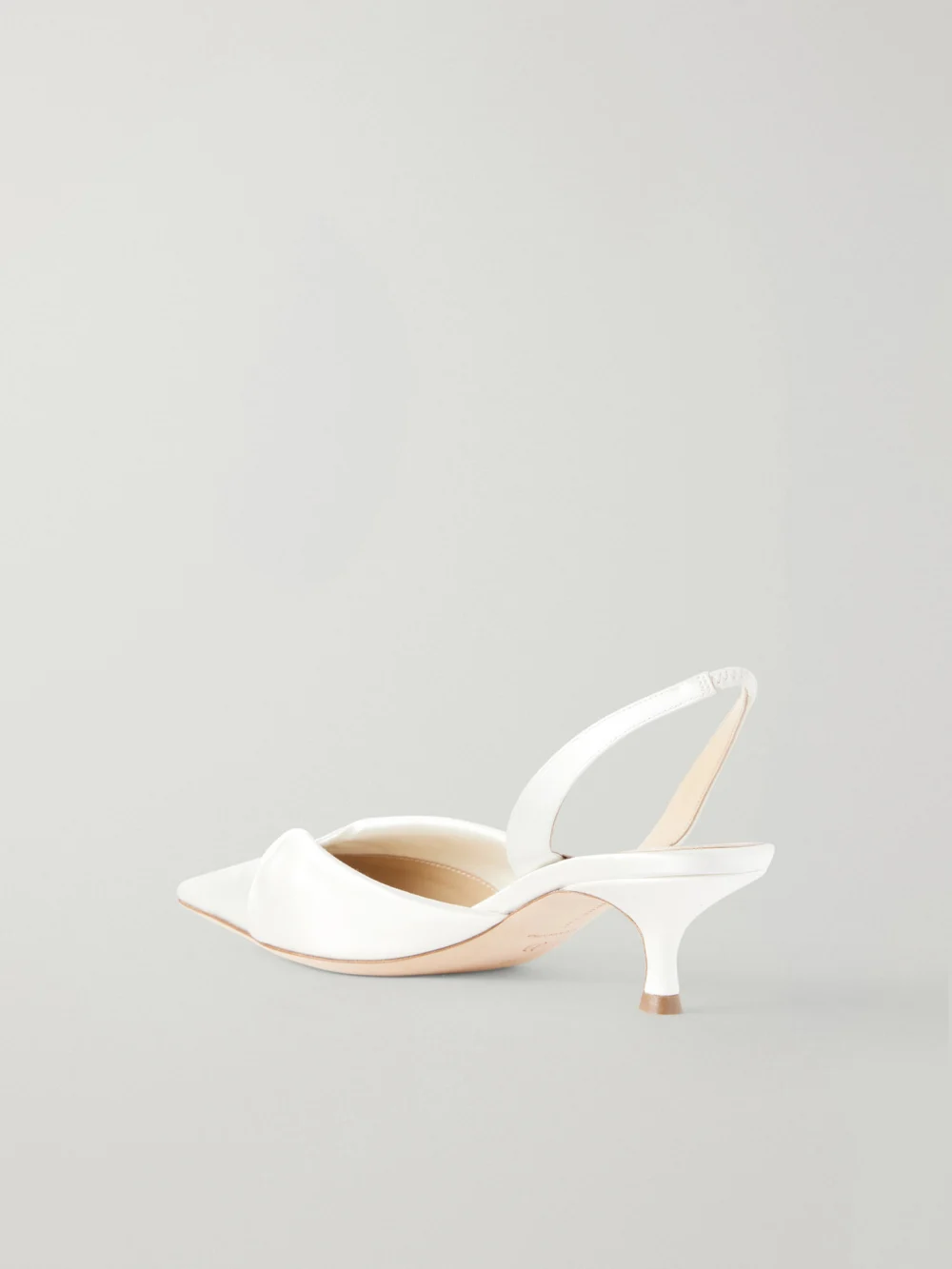 Back view of the Danielle Frankel Alexa 50 Folded Satin Slingback Pumps