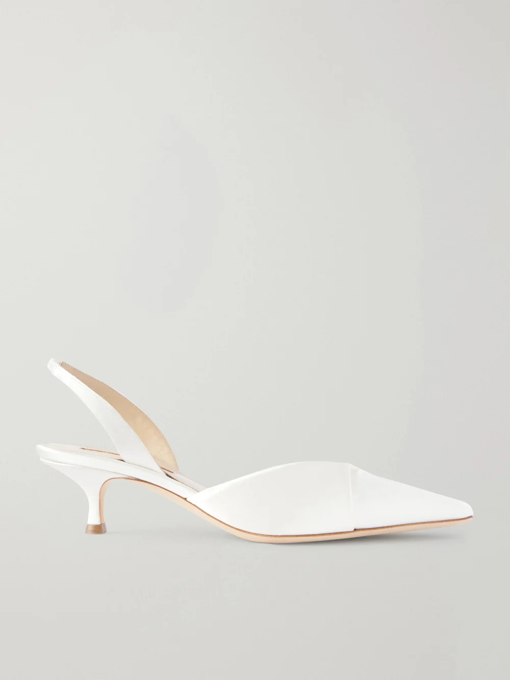 Danielle Frankel Alexa 50 Folded Satin Slingback Pumps in ivory