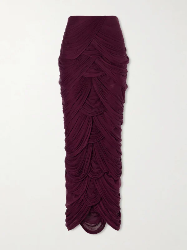 Danielle Frankel Cosette Draped Tulle Maxi Skirt