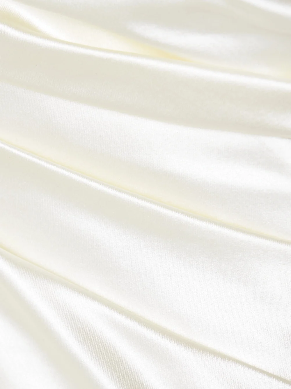 Close-up detail of the Danielle Frankel Demi Strapless Draped Silk and Wool-blend Satin Bustier Top
