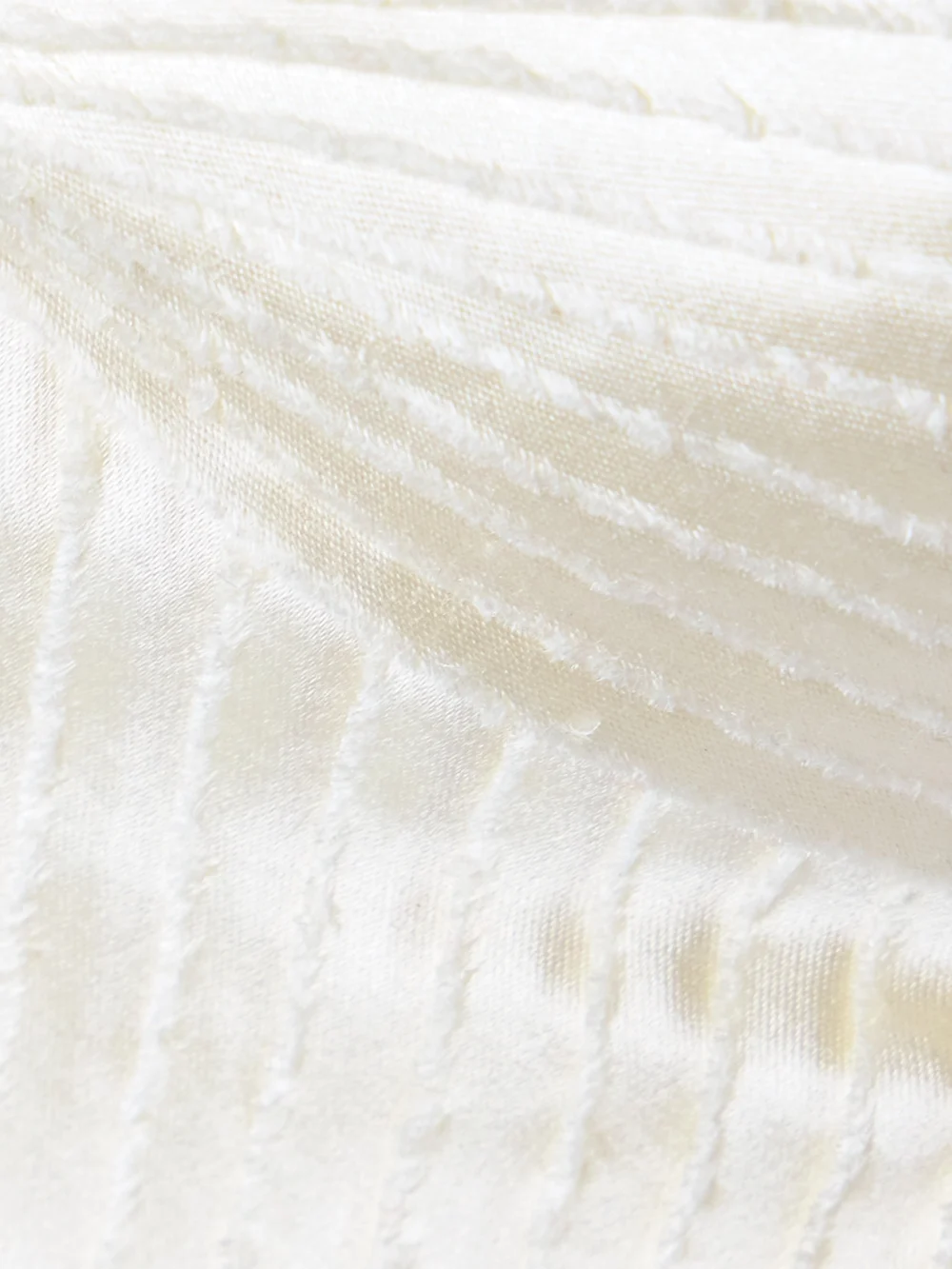 Close-up detail of the Danielle Frankel Ella Strapless Frayed Pintucked Silk and Wool-blend Satin Bustier Top
