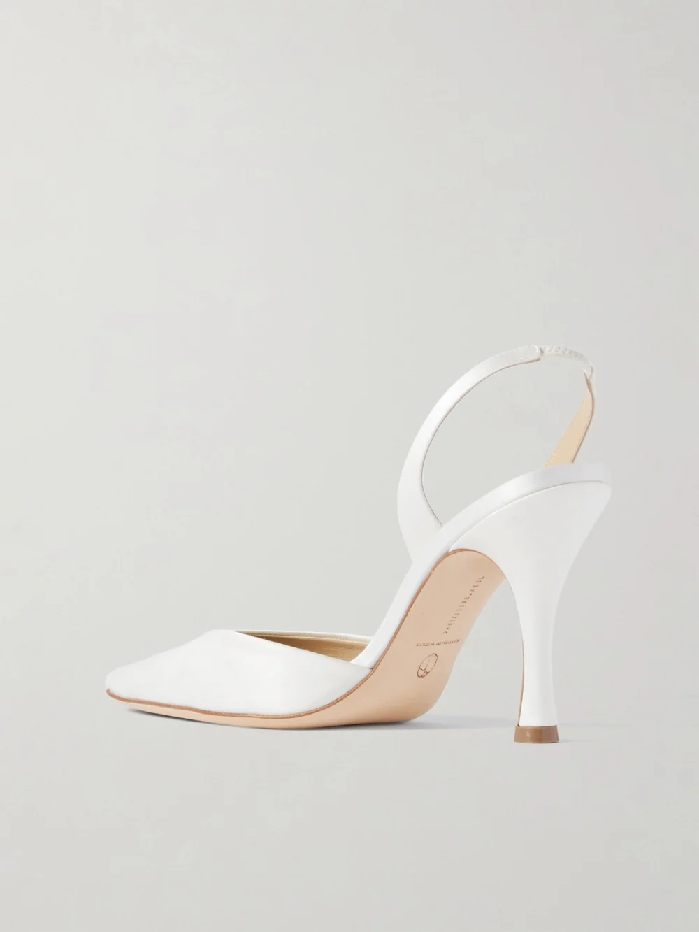 Back view of the Danielle Frankel Hannah Satin Slingback Pumps