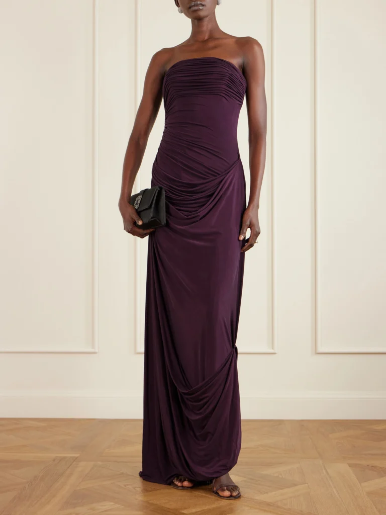 Danielle Frankel Harris Asymmetric Draped Satin-jersey Gown