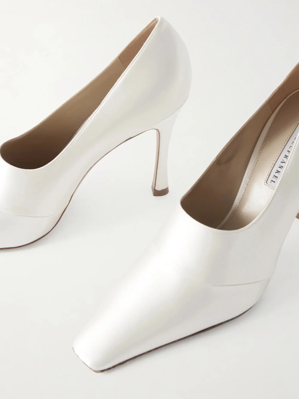 Close-up detail of the Danielle Frankel Ida Satin Pumps