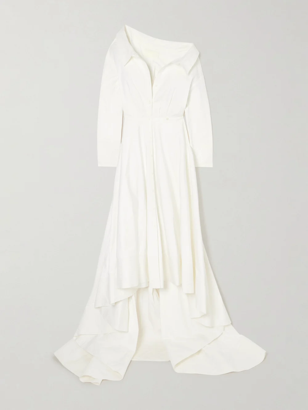Danielle Frankel Lou Off-the-shoulder Cotton-blend Poplin Gown in ivory